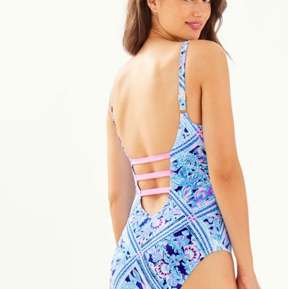LILLY PULITZER‎ JASPEN ONE PIECE IN ZANZIBAR BLUE 2 - Picture 4 of 10